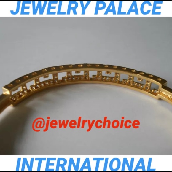 🆕14K Gold Filled Greek Key Cubic Zirconia Bangle. - Picture 9 of 10